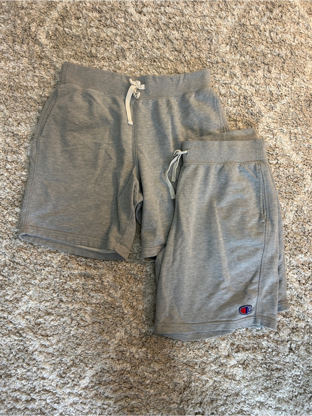 Champion Men's Gray Cotton-Blend Jersey Shorts (2 Short Bundle)